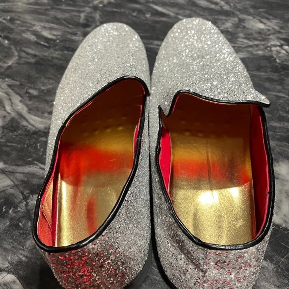 Men\'s Silver sparkling Glitter Slip on dress shoes - Size 11 main image 4